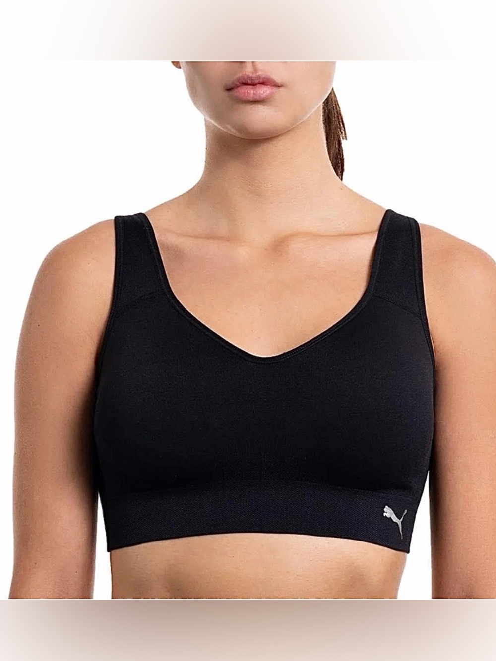PUMA Women's Seamless Convertible Sports Bra Size L Black